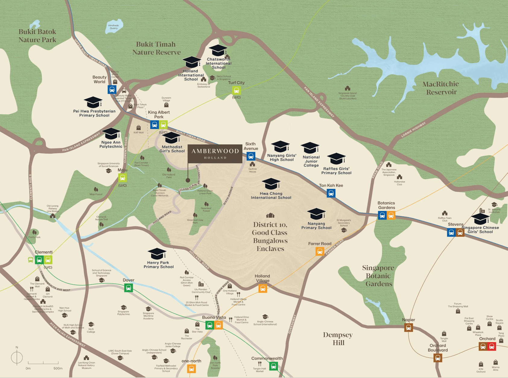 Map of schools near Amberwood at Holland